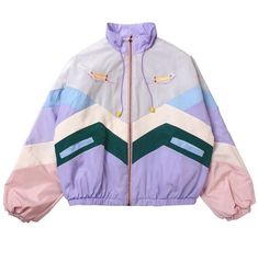 Pastel Jacket, Sukajan Jacket, Raincoat Outfit, Aesthetic Clothing Stores, 80s Jacket, Coat Outfit, Raincoats For Women, Soft Grunge, Kawaii Clothes