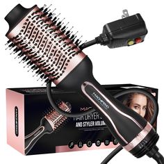 Magnifeko Hair Dryer Brush and Styler volumizer Hot Air Hairdryer Brush in One - Blow Dry Brush - Electric Hair Drying (Black Hairdryer Brush, One Step Hair Dryer, L'ange Hair, Professional Hair Tools, Hair Blow Dryer, Pearl Bridal Headband