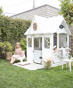 A Costco Playhouse Gets a Charming Scandi Makeover Costco Playhouse, Outside Playhouse, Indoor Playhouse