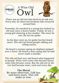 an old owl poem is shown in this image