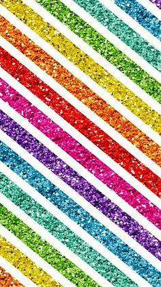 rainbow glitter stripes on white background