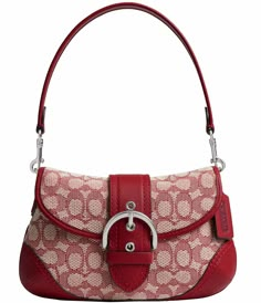 From COACH&#x2C; this handbag features:Shoulder bagSignature textile jacquard and glove-tanned leatherSilver-tone hardwareMagnetic snap closureInside zip pocketFabric liningDetachable handle approx. 7.25" dropApprox. 10.5" L x 6.25" H x 3.75" WImported. Desired Wardrobe, Bucket Hat Fashion, Aesthetics Jewelry, Money Luxury, Purse Essentials, Bday Wishlist, To Buy List, Handbag Essentials, Vintage Coach Bags