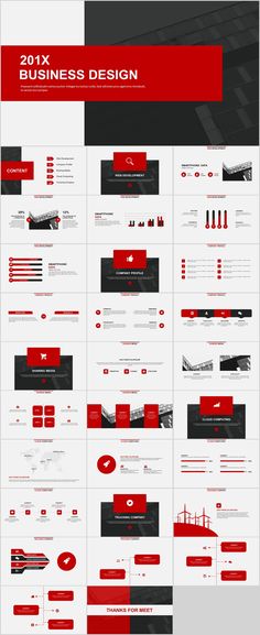 an image of a bunch of red and black web pages