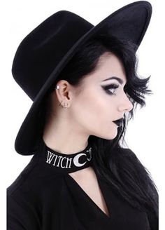 Witch Wide Brim Hat Goth Hat, Restyle Clothes, Black Wide Brim Hat, Gothic Boho, Attitude Clothing, Kei Visual, Tokyo Street Fashion, Hipster Grunge, Witch Fashion