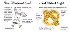 an angel is walking next to a ring with the words chad biblical angel on it