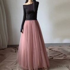 Lasaky - Mesh Midi Skirt with High Waist in Wine Red, Full Swing Puff Long Skirt Clothes For Size 10-12 Women, Chiffon Skirt Outfit, Tulle Skirt Outfit, Tulle Skirt Wedding, Linen Skirts, Tulle Long Dress, Gonna In Tulle, Pink Tulle Skirt, Tulle Maxi Skirt