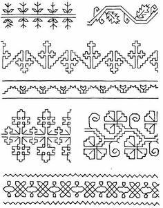 the cross stitch pattern is shown in black and white