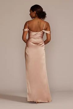 Charmeuse Bridesmaid Dress, Cowl Dress, Sleeves Style, Book An Appointment, Girls Dream, Davids Bridal, View Image, Wrap Skirt, Bridesmaid Dress