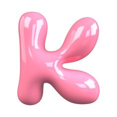 the letter k is made out of shiny pink plastic