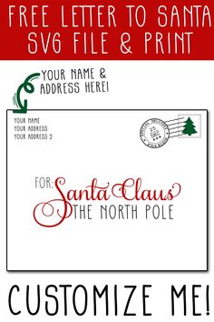 a santa claus letter to santa and the north pole is shown in this christmas postcard