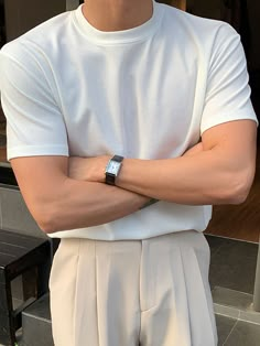 White T Shirt Outfit Men, Plain Tshirt Outfit, Ray Aesthetic, Black Tshirt Men, White Tshirt Outfit, White Tee Men, Regular Outfits, Guys Fashion Casual, Looks For Men