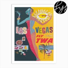 the las vegas fly twa poster is shown