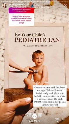 a person holding up a book with the title be your child's pediatrician