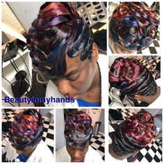 Betty Boop Fingerwaves, Betty Boop Finger Waves, Red Fingerwaves For Black Women, Finger Waves Natural Hair, Short Quick Weave, Finger Wave Hair