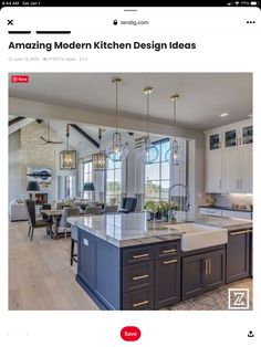 an image of a kitchen with white cabinets and gray counter tops on the front page