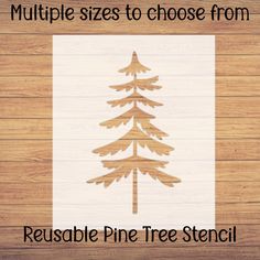 multiple sizes to choose from reusable pine tree stencil for woodworking