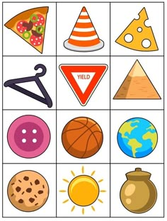 a printable worksheet for kids to learn the shapes and colors of objects