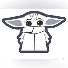 an image of a baby yoda in the form of a sticker on a white background