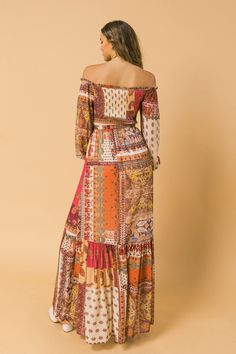 HARBOR POINT WOVEN MAXI DRESS l FLYING TOMATO | Flying Tomato Fitted Chiffon Maxi Dress, Fall Party Dresses With Long Skirt, Long Fall Party Dresses, Boho Print Maxi Skirt For Vacation, Multicolor Bohemian Maxi Dress, Flowy Printed Long Maxi Dress, Flowy Long Printed Maxi Dress, Bohemian Long Skirt Dress For Fall, Chic Long Maxi Dress For Fall