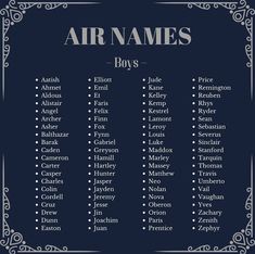 an air names poster with the names of different airline destinations in blue, white and black