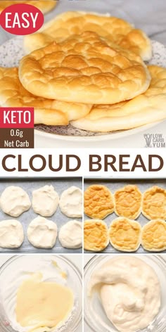 Keto Cloud Bread Recipe, Keto Pastry, Oopsie Bread, Keto Cloud Bread, Cloud Bread Recipe, Carb Quick, Postre Keto, Egg Fast, Keto Breads