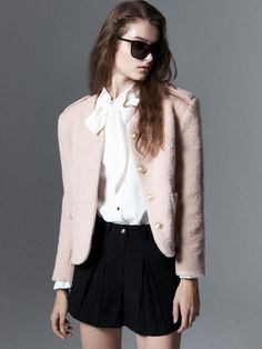 Color: PInkCountry of Origin : KOREA Tweed Jacket, Work Casual, Girly Things, Jackets & Coats, Blazer, Wool, The Originals, Clothes For Women, Pink