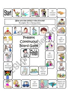 a board game with words and pictures for children to learn how to write the word