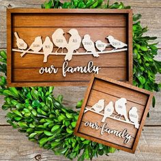 Personalize Family Tree, Framed Family Phrases- Handcrafted Gift for Mom, Grandma, Family Wood Laser Ideas, Family Tree Frame, Tiered Tray Diy, Personalised Family Tree, Laser Ideas, Tray Diy, Heirloom Gifts, Family Frames, Bird Painting