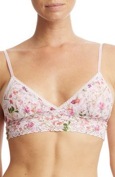 Soft, stretchy and sensual, this lace bralette offers light support with adjustable straps and a wide, comfortable band. Partially lined 100% nylon, 83% nylon, 17% spandex lining with 86% nylon, 14% spandex contrast Hand wash, dry flat Made in the USA of imported fabric Lace Bralette, Bralette, Vines, Made In The Usa, Things To Wear, Adjustable Straps, Hand Wash, Nordstrom, Spandex