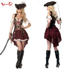 Pirate Halloween Costumes For Women, Pirates Of The Caribbean Costumes, Vampire Costume Women, Pirate Ghost, Pirate Girl Costume, Creative Costume Ideas, Captain Costume, Caribbean Outfits, Pirate Dress