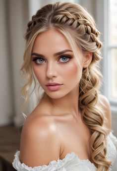 Bridal Front Hairstyles, Updo For Round Face Shape, Hairstyles With Headpiece, Bridesmaid Hair And Makeup, Makeup And Hairstyle, Hairstyle Names, Bridal Hair Updo, Long Hair Wedding Styles, Braided Hair