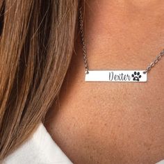 Dog Mom Necklace Necklace Bar, Personalized Anniversary Gifts, Special Necklace, Dog Necklace, Dog Jewelry