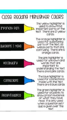 three crayons with the words close reading highlight colors