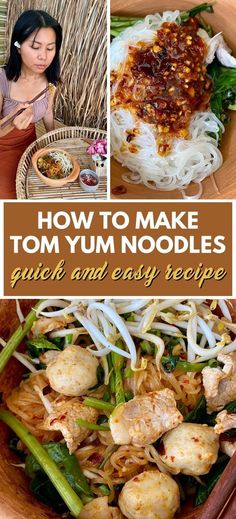 how to make tom yum noodles quick and easy recipe with step - by - step instructions