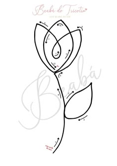 a drawing of a flower with the words beau de tratie written in cursive