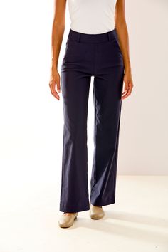 A new twist on the best-selling Willow Pant. These new pants are just over 3 inches longer than our classic Willow Pant, making them the perfect pant if you're taller or for those who just want a longer style. These wide leg high waisted pants are comfortable, flattering, and go with just about anything! High waisted pull on pants Belt loops Front pockets Imported specialty fabric Made in USA SC 423-358 Stretch Wide Leg Full-length Pants With Welt Pockets, Cotton Wide Leg Pull-on Pants, Black Non-stretch Pants With Wide Waistband, Full-length Black Pants With Welt Pockets, Non-stretch Black Cotton Wide Leg Pants, Pajamas Gift, Perfect Pant, New Pant, Long Style