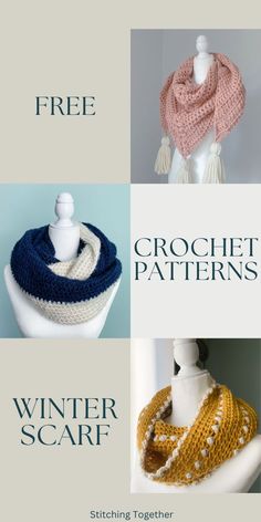 Cozy  crochet patterns for winter scarves, featuring beautiful and warm options  like chunky, infinity, and triangle styles. Winter Scarf Crochet Pattern, Crochet Scarf Pattern, Crochet Wearables, Scarf Patterns, Scarf Crochet Pattern, Crochet Tops, How To Get Warm