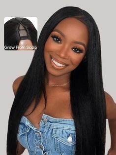 UNice EasiContour V Part Glueless Yaki Wig Yaki Wig, V Part Wig, U Part Wig, Glueless Wig, Ombre Wigs, Colored Wigs, Body Wave Wig, Brown Wig, Headband Wigs