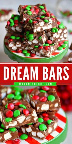 Out of Christmas dessert ideas? These M&M’s Marshmallow Dream Bars are no-bake dessert bars and will disappear just that quickly. What a delicious sweet treat to make at home! Pin this recipe. Christmas Dessert Platter, Christmas Baking Ideas, Easy Bar Recipes, Easy Bar, Kebabs On The Grill, Dream Bars, Easy Dessert Recipe, Dessert Platter, Crowd Pleasing Recipes