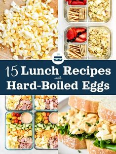 lunches with hard boiled eggs in containers