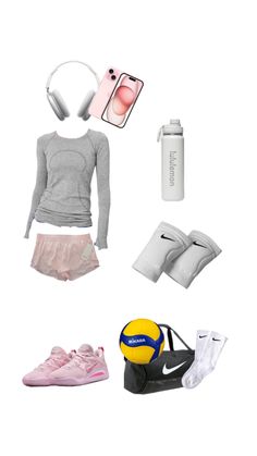 the contents of a woman's athletic outfit are shown