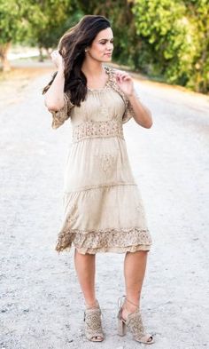 Ellie Woman's Western Vintage Boho Dress Browns Sacred Threads Cowgirl Dresses Boot Barn, Boho Mother Of The Bride Dress Country, Boho Mother Of The Groom Dresses Vintage, High Mother Of Bride Low Dress Formal With Ciwboy Boots, Casual Mother Of The Groom Dresses Boho, Tan Wedding Dress Casual, Country Western Dresses Southern Fried Chic Boutique, Country Western Dresses Skirts, Dresses & Cowboy Boots