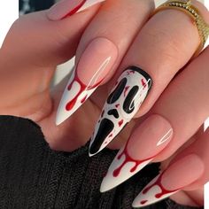 Black Ghost, Nagellack Trends, Colorful Nails, Nail Remover, Her Nails, Ghost Face, Halloween Nail Designs