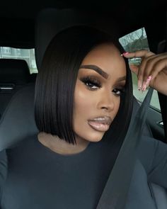 Weave Bob Hairstyles, Sleek Bob Hairstyles, Hair Muse, Cornrows Braids For Black Women, Car Selfie, Natural Hair Extensions, Short Sassy Hair, Sassy Hair, Braids With Weave