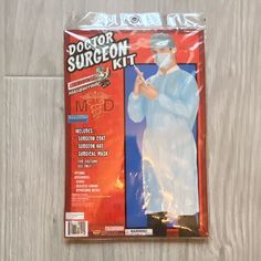 New In Package. Doctor/Medical Kit Includes Surgeon Coat, Surgeon Hat, Surgical Mask. Adult Size Unisex One Size Questions? Leave A Comment Below! Surgical Mask, Medical Kit, Doctor Medical, Medical, Mask, Blue