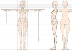 an image of a woman's body and arms in three different positions, including the upper half