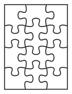 a puzzle piece is shown in black and white