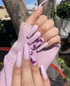 Lilac Nails, Purple Acrylic Nails, Romantic Room, Baddie Nails, Easy Nails, Purple Nail, French Tip Acrylic Nails, Her Nails, Simple Acrylic Nails