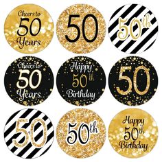 black and gold 30th birthday cupcake toppers