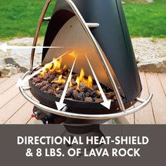 an outdoor fire pit with instructions for how to use it